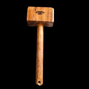 Vintage Handmade Wooden Mallet Hammer Primitive Carpenter Tool 13.5"